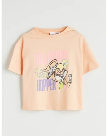 Tricou din bumbac Lola Bunny, Piersica