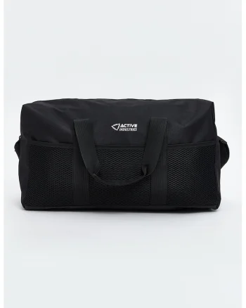 Geanta duffle cu bareta detasabila, Negru