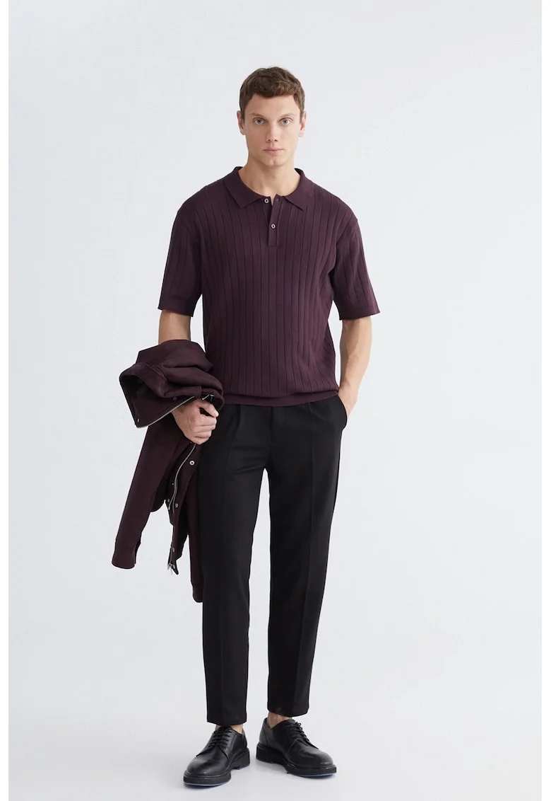 Pantaloni regular fit cu snur de ajustare, Negru