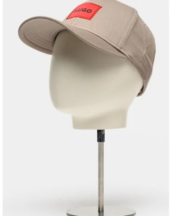 Sapca din bumbac cu aplicatie logo Men-X, Maro taupe