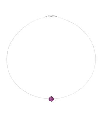 Colier fir transparent cu Cristal Preciosa Mov