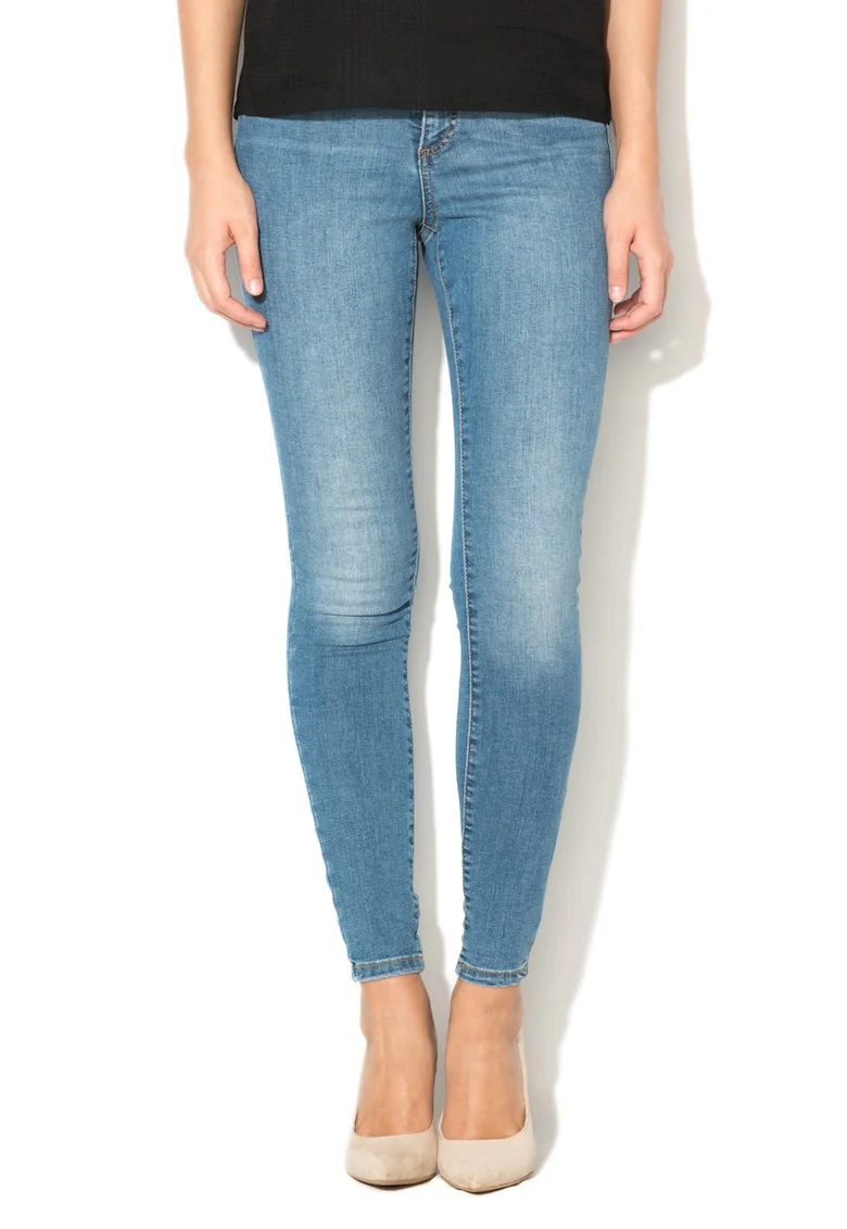 Blugi skinny fit cu talie inalta Sophia, Albastru deschis