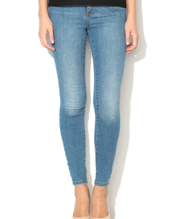 Blugi skinny fit cu talie inalta Sophia, Albastru deschis