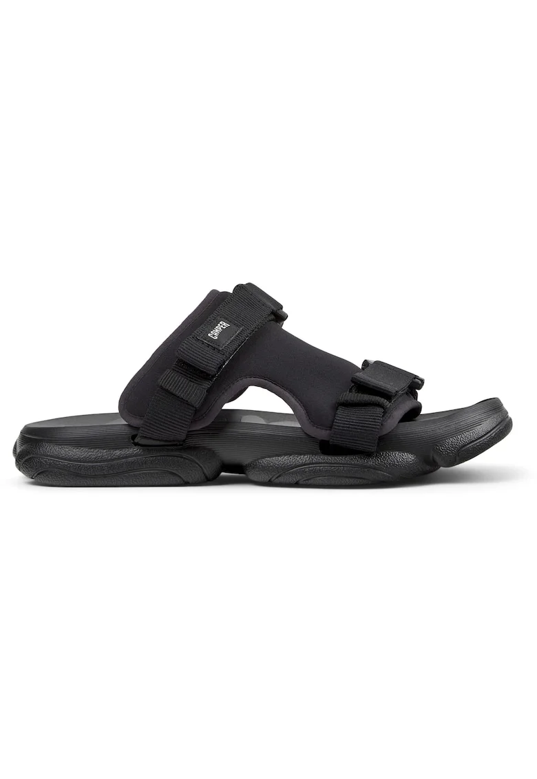 Papuci cu design catarame Karst, Negru
