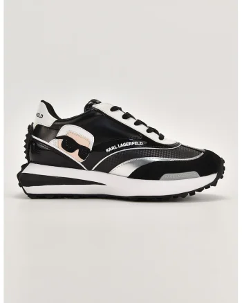 Pantofi sport cu insertii de piele, Negru