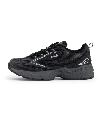 , Pantofi sport de piele ecologica cu insertii din material textil Actix, Negru/Alb murdar