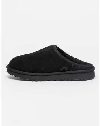 Papuci de casa de piele intoarsa Classic, Negru