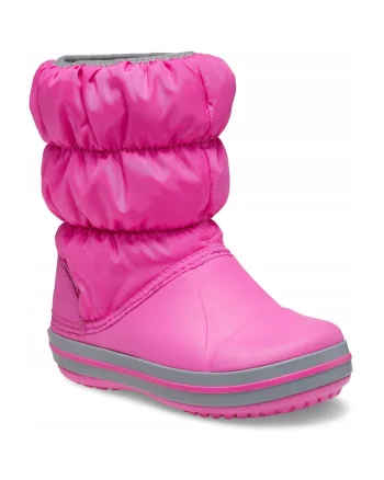 Cizme de iarna copii,  Winter Puff Boot 211053, roz electric si gri deschis, marime