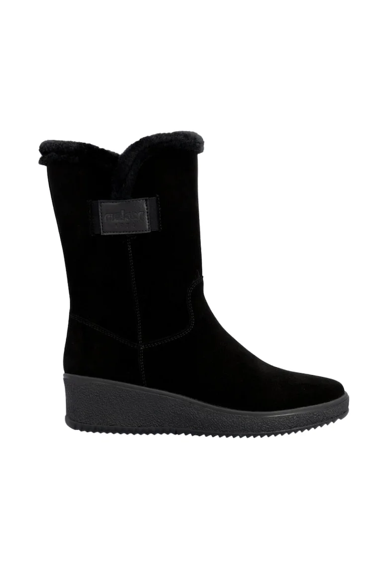 Ghete casual, dama,  negru, piele intoarsa