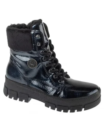 Ghete dama  bleumarin, piele sintetica