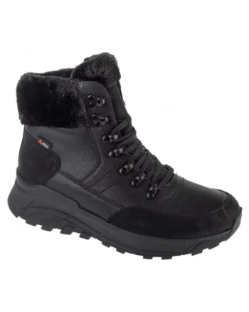Ghete dama  model W0063-02, culoare negru, piele ecologica