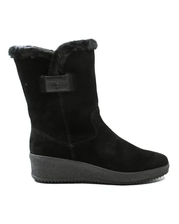 Ghete comode  negre din piele intoarsa cu blanita RIKY4456-00, Negru