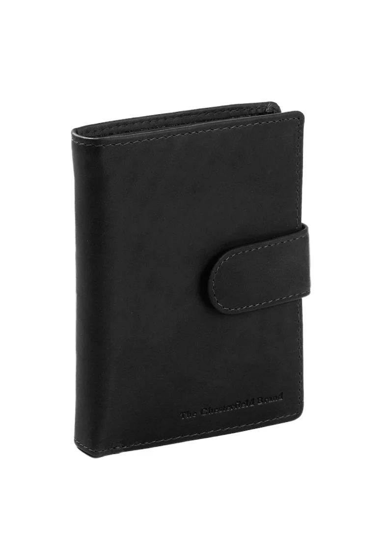 Portofel unisex din piele naturala Ruby, Negru