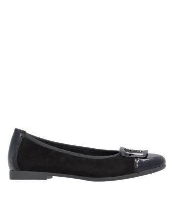 Balerini dama,  D0K12-02, negru, piele intoarsa, Negru