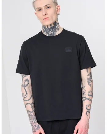 Tricou din bumbac cu logo Silicon Badge, Negru