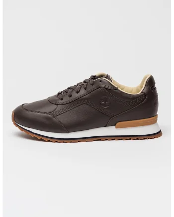 Pantofi sport din piele Scout cu detaliu logo, Maro inchis