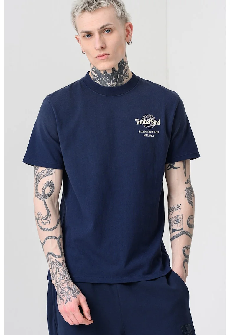 Tricou din bumbac Sunfaded Back, Bleumarin
