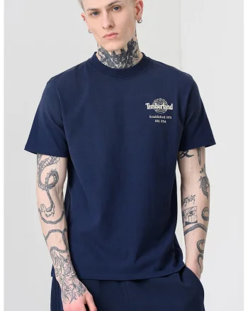 Tricou din bumbac Sunfaded Back, Bleumarin