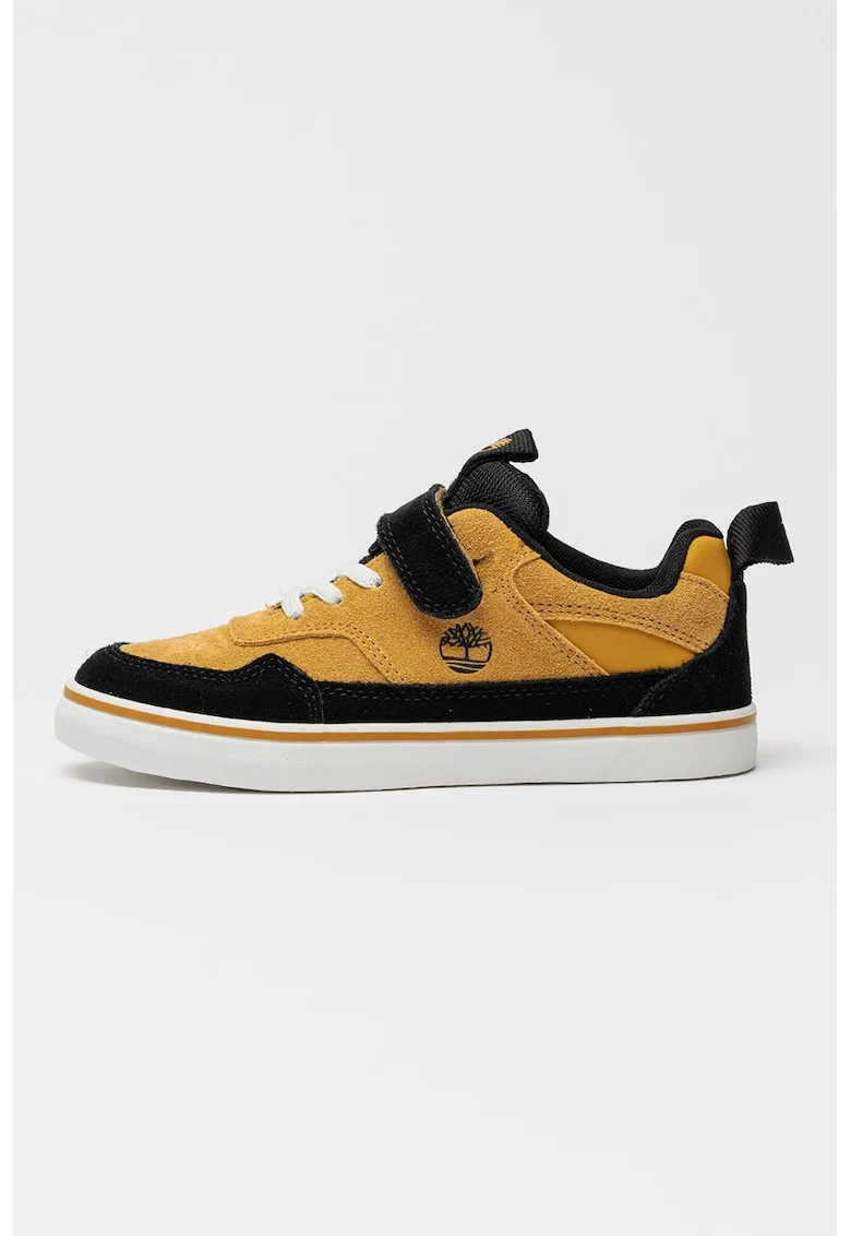 Pantofi sport low-cut Stone Jump cu inchidere velcro, Negru/Caramel