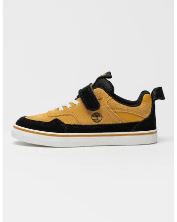 Pantofi sport low-cut Stone Jump cu inchidere velcro, Negru/Caramel