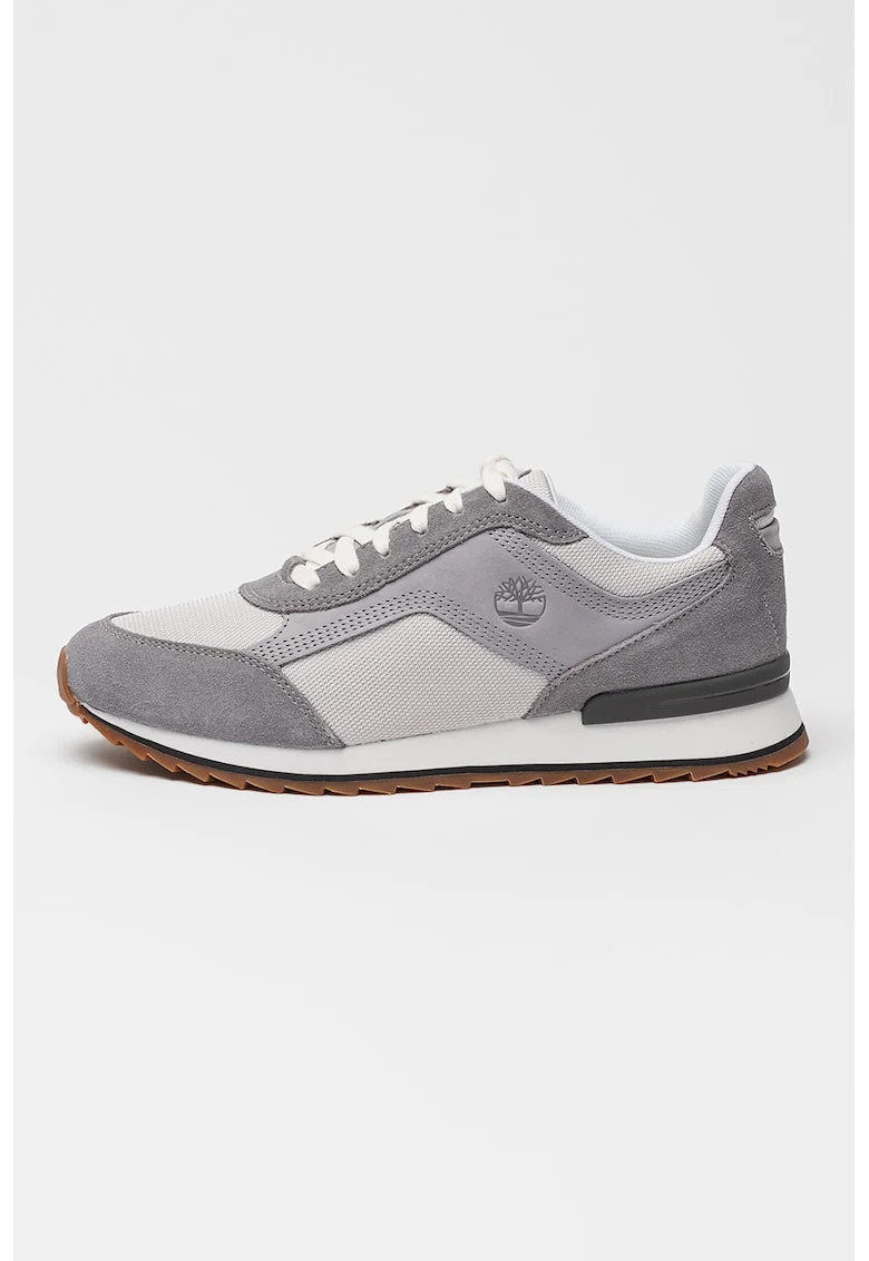 Pantofi sport Scout din material textil si piele intoarsa, Gri deschis