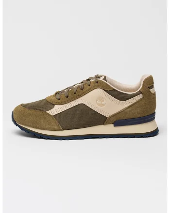 Pantofi sport Scout din material textil si piele intoarsa, Verde masliniu/Maro nisip