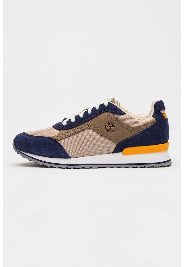 Pantofi sport Scout din material textil si piele intoarsa, Bej inchis/Bleumarin