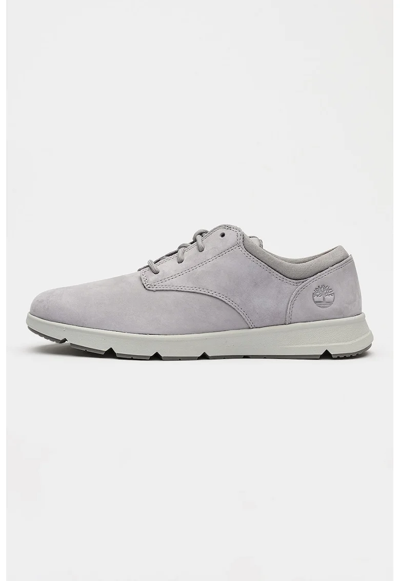 Pantofi sport Parker Street Low din piele intoarsa cu sireturi, Gri deschis