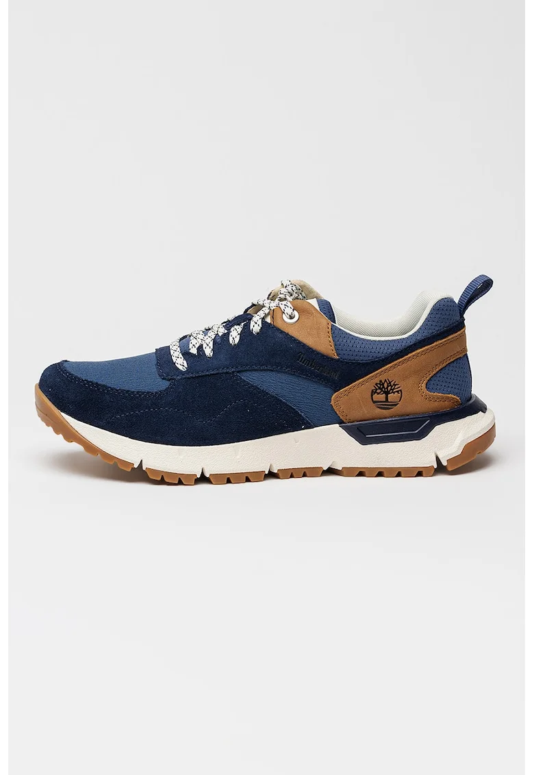Pantofi sport Voyager cu insertii din piele intoarsa, Maro/Bleumarin