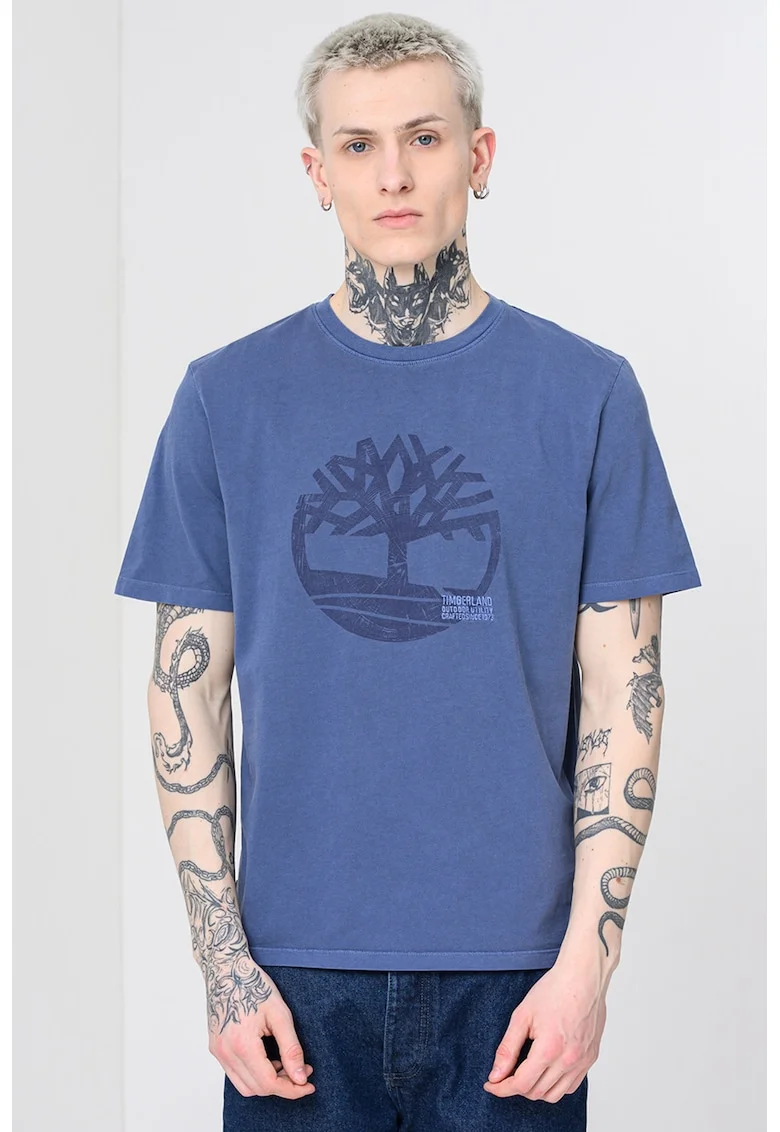 Tricou cu imprimeu logo Merrymack, Albastru prafuit