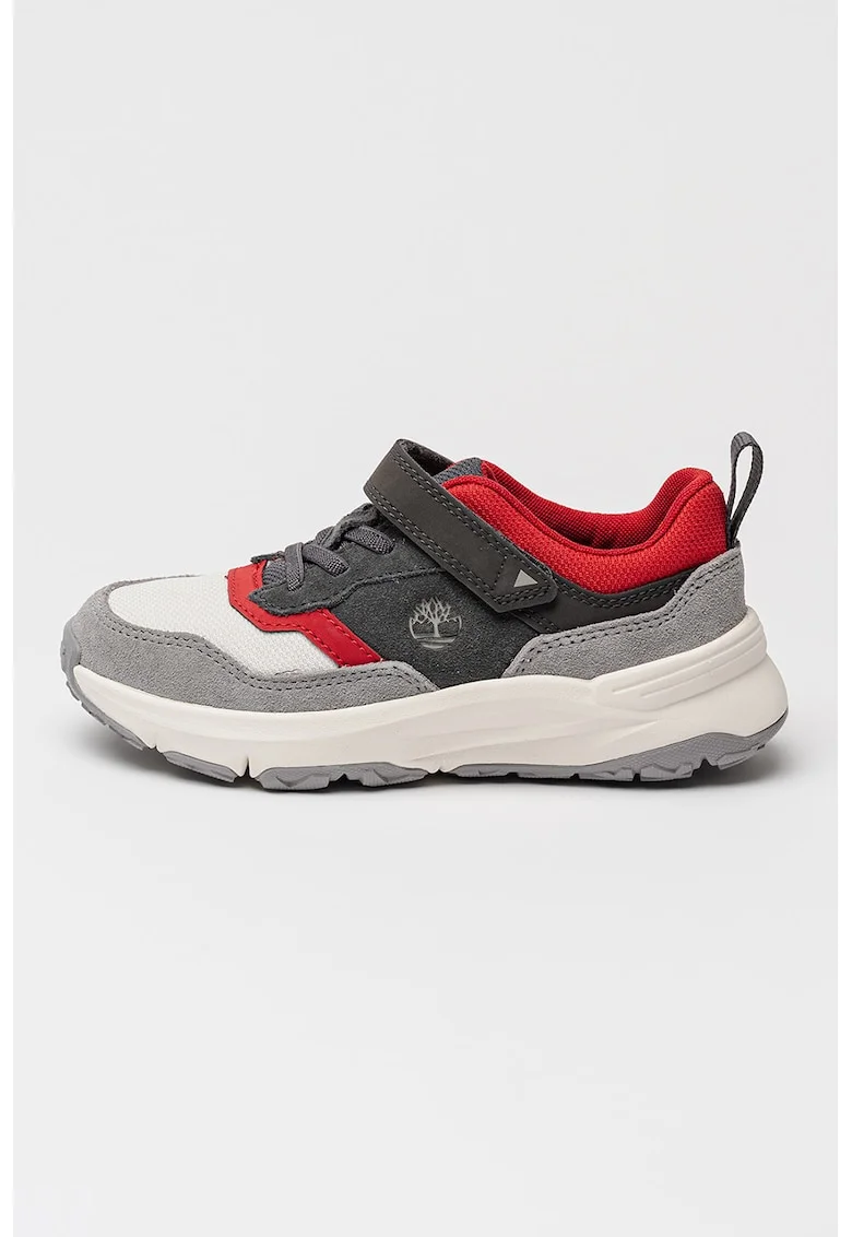 Pantofi sport Motion Ledge cu inchidere velcro, Alb/Gri