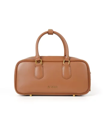 Geanta de umar din piele naturala Dorotha, Beige inchis