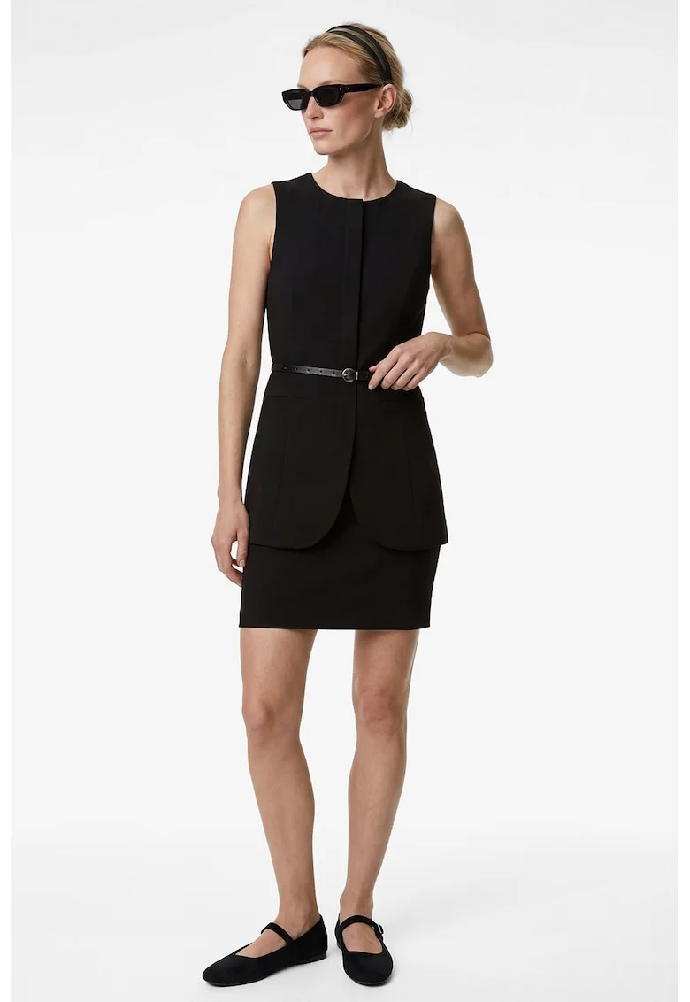 Rochie cu aspect 2in1, Negru