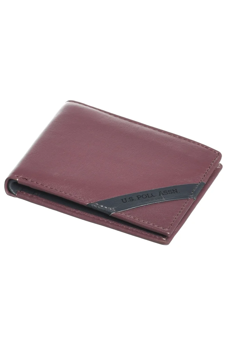 Portofel  bordou si granat, 12x9,5x1,5cm, 100% piele naturala, 12 compartimente pentru carduri, protectie RFID