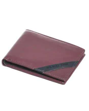 Portofel  bordou si granat, 12x9,5x1,5cm, 100% piele naturala, 12 compartimente pentru carduri, protectie RFID