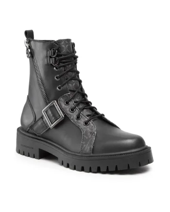 Ghete dama,  Piele naturala, Negru, Negru