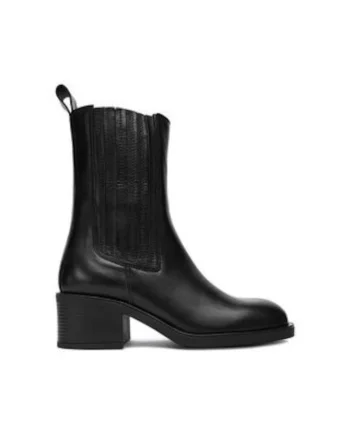 Botine dama,  negru, piele