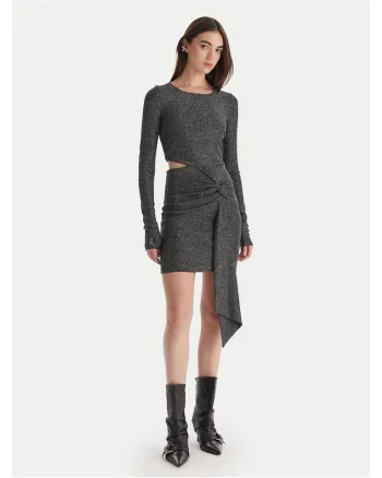 Rochie  model 2A2972 J340, negru cu detalii argintii