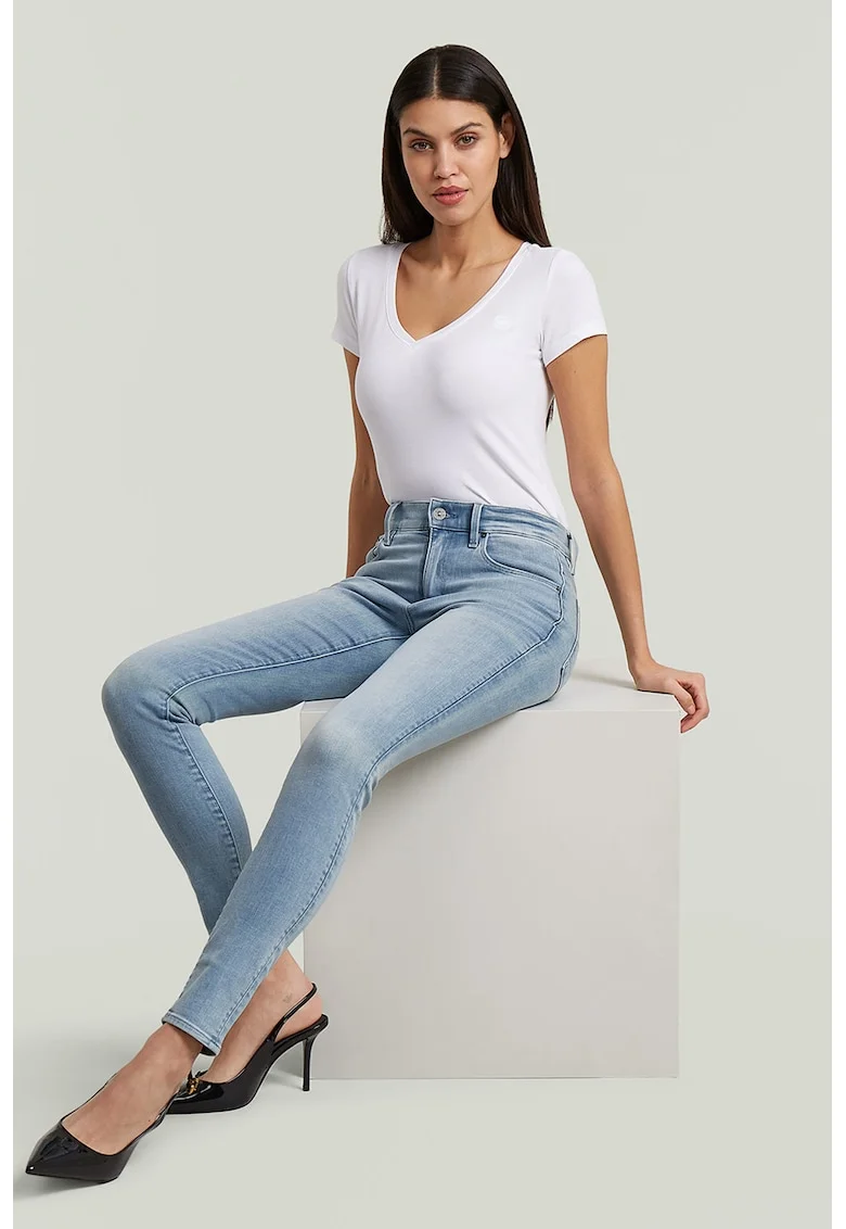 Blugi skinny cu talie inalta 3301, Albastru pastel/Albastru prafuit