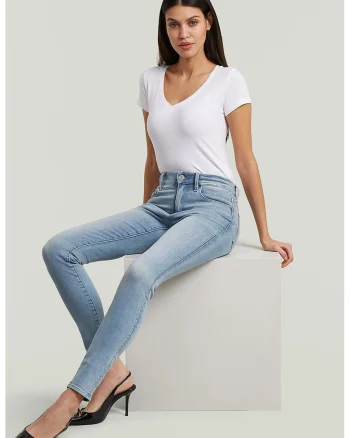 Blugi skinny cu talie inalta 3301, Albastru pastel/Albastru prafuit