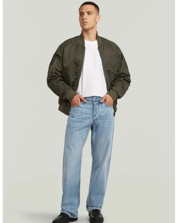 Blugi relaxed fit cu model cu 5 buzunare, Albastru deschis