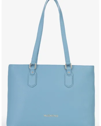 Geanta shopper de piele ecologica, Albastru deschis