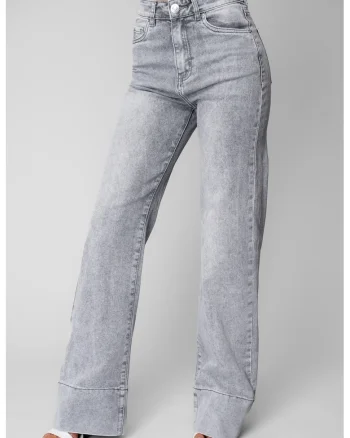 Blugi elastici largi din denim Light Grey 20618, Gri