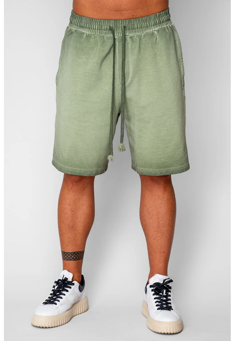 Pantaloni scurti din bumbac Pre-Washed Kaki 20642, Kaki