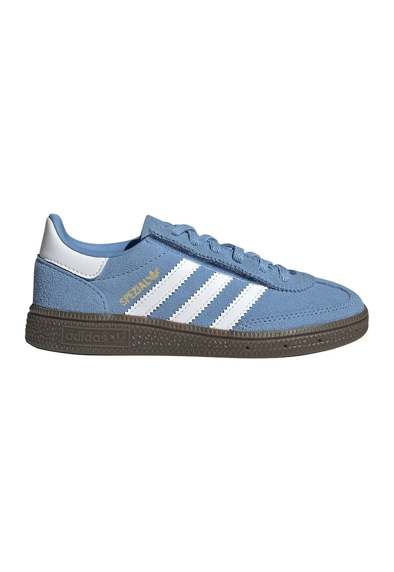 Pantofi sport Handball Spezial din piele intoarsa si piele, Alb/Albastru pastel