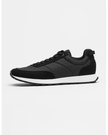 Pantofi sport Icelin low-cut cu imprimeu logo, Negru