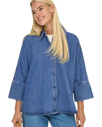 Camasa lejera din denim cu maneci 1/3 Grace