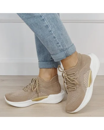 Sneakers kaki tip soseta cu platforma 7561 M4 19462, Kaki