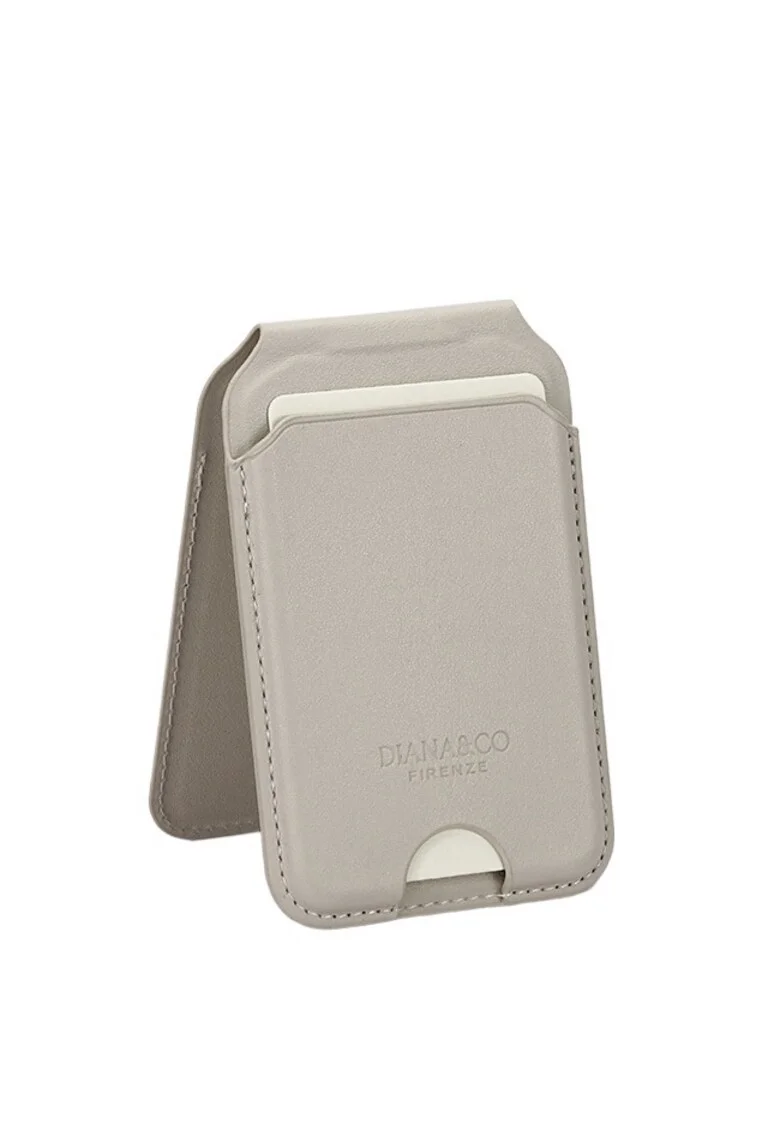 Port card cu blocare RFID, Suport ajustabil si Oglinda, Bej, 10x6.5x1