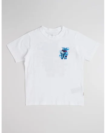 Tricou din bumbac organic cu imprimeu, Alb/Roz/Albastru